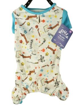 Youly Dog XS 11 to 13 inches The Artist Blue Pet Pajamas